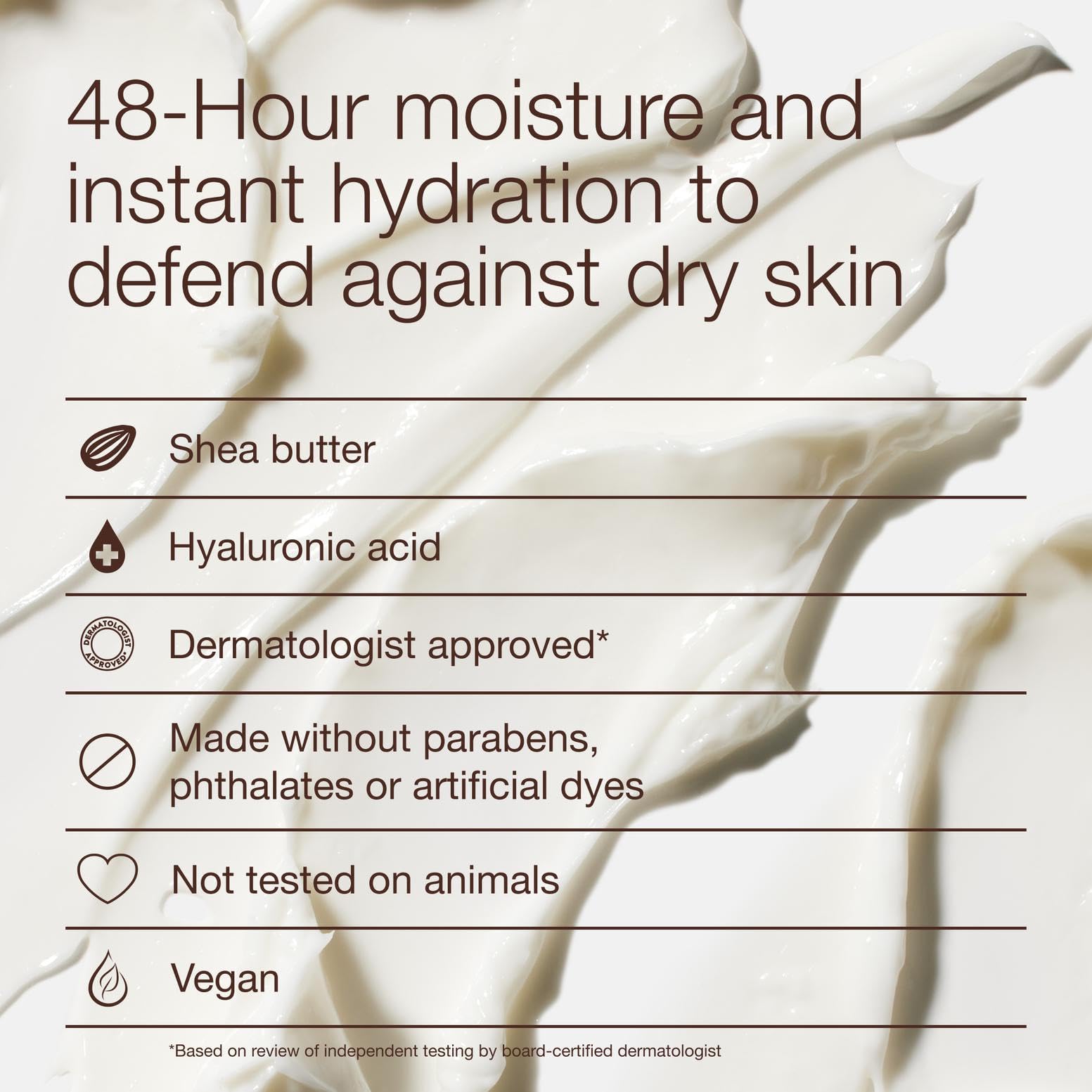 Bath & Body Works Shea butter and hyaluronic acid nourish skin for smooth feel.