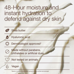 Bath & Body Works Shea butter and hyaluronic acid nourish skin for smooth feel.