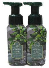 Bath and Body Works White Tea and Sage hand soap bottle for gentle cleansing and soft hands.