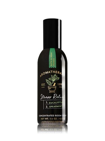 Bath & Body Works Aromatherapy Stress Relief eucalyptus spearmint room spray bottle for a calming space
