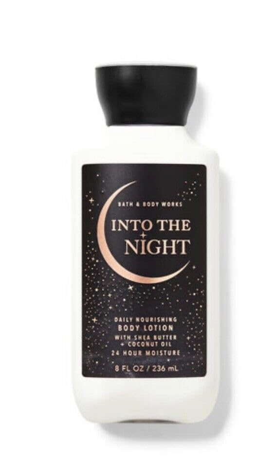 Bath and Body Works Into The Night lotion set image showing two 8 oz bottles for long-lasting moisture