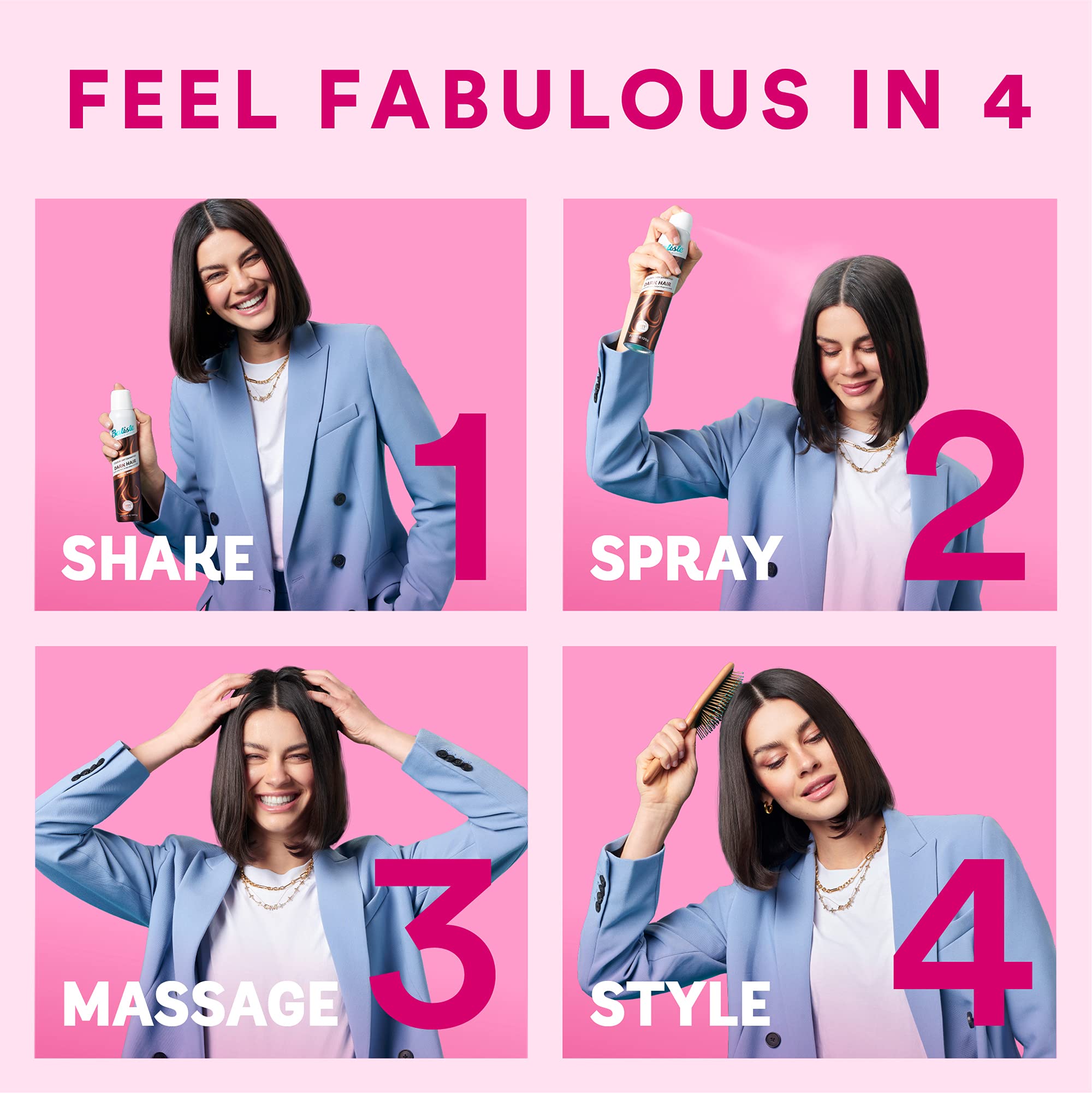 Batiste Bare Dry Shampoo matte label design for subtle fragrance.