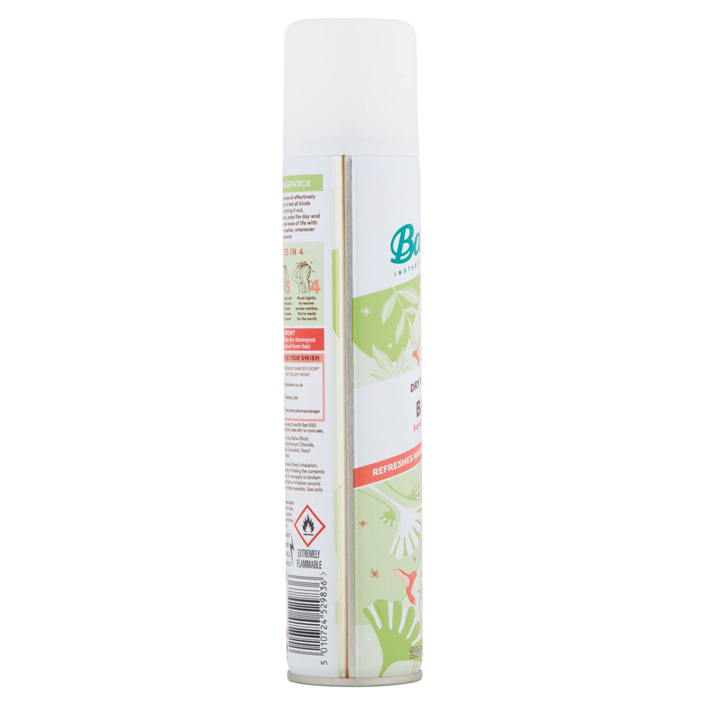 Batiste Bare Dry Shampoo spray-dispense demonstrates quick root mist.