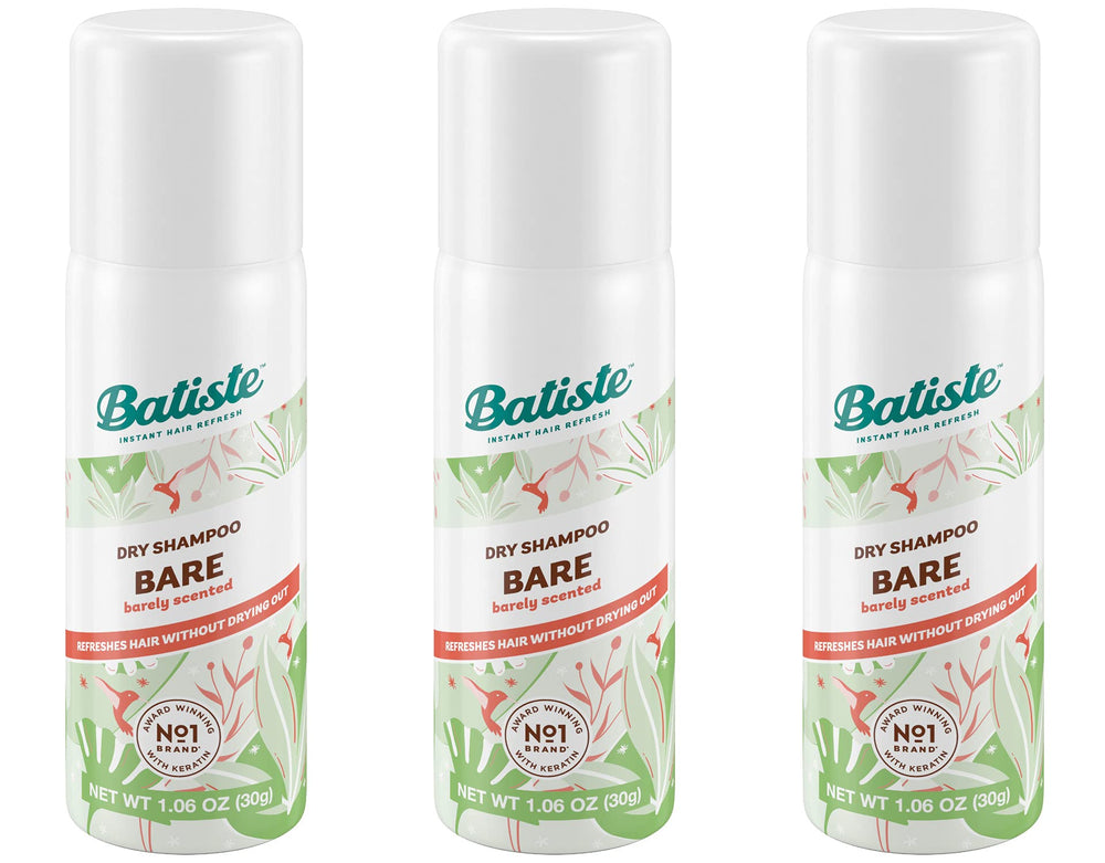 Batiste Bare travel bottle close-up demonstrates a light refresh between washes.