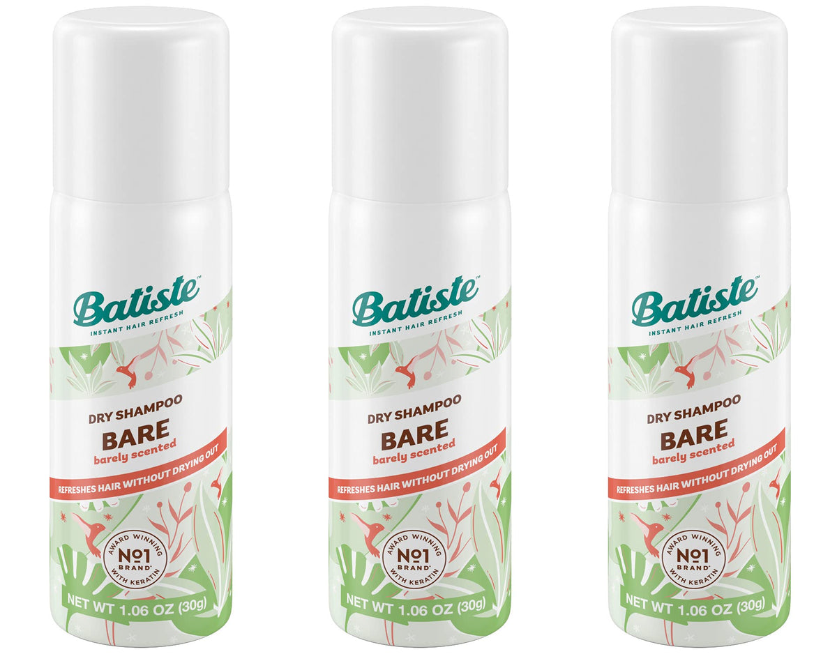 Batiste Bare travel bottle close-up demonstrates a light refresh between washes.