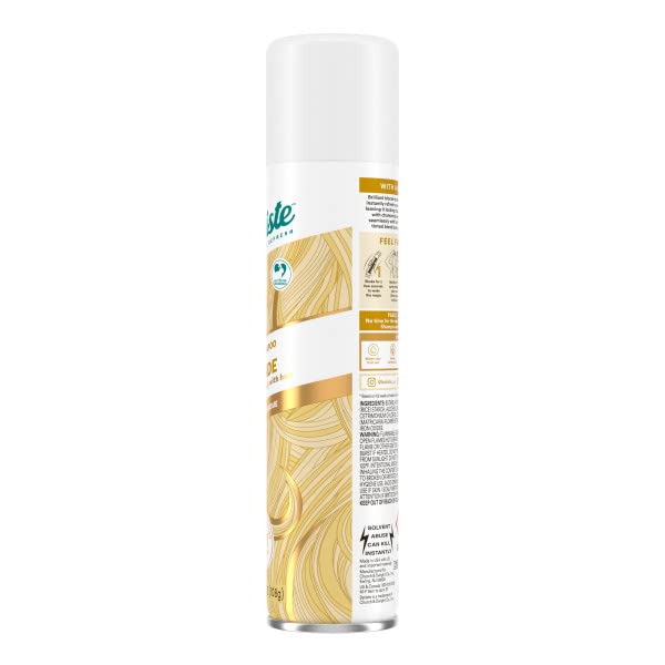 Batiste Brilliant Blonde absorbs oil to revive dull strands and boost lift