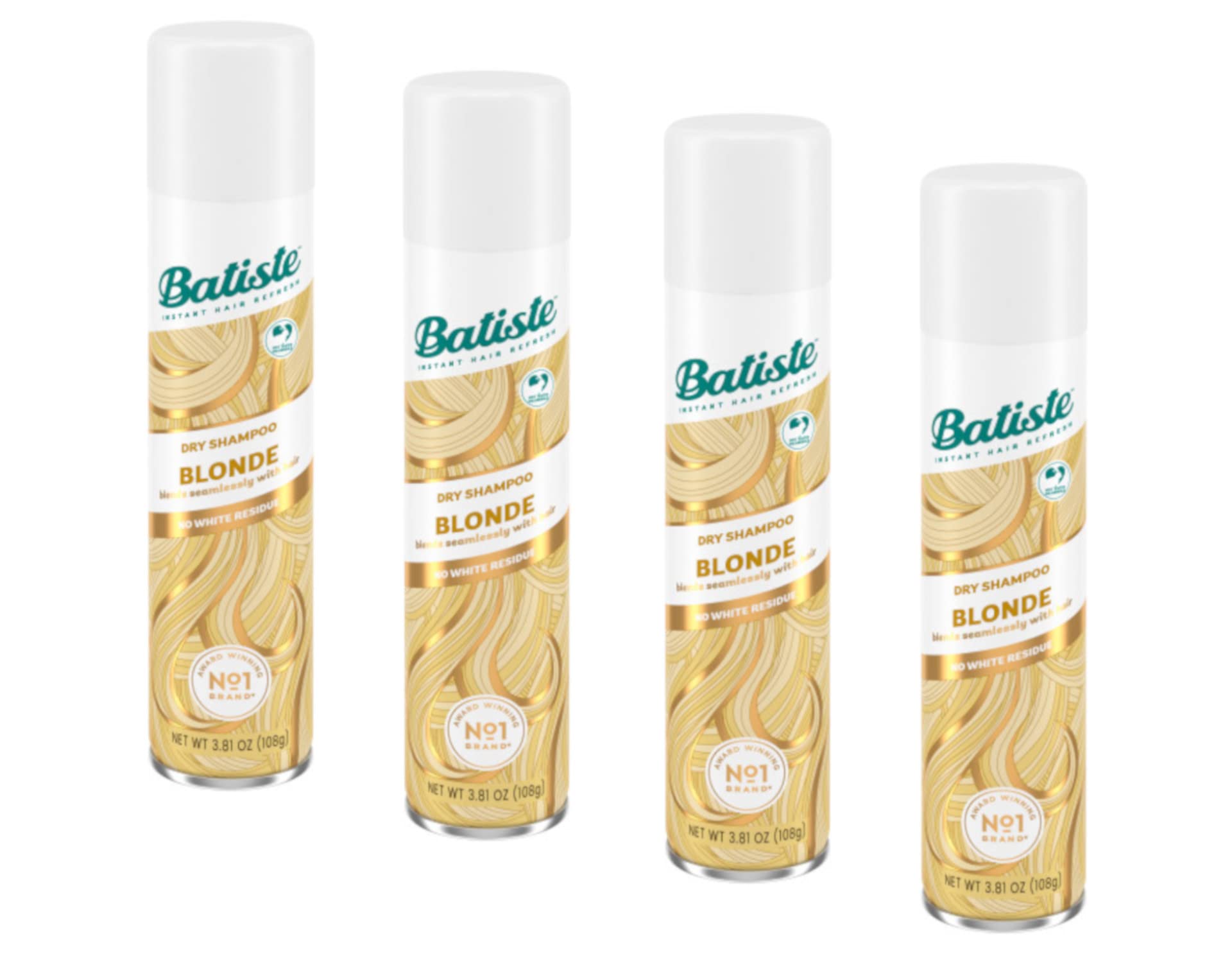 Batiste Brilliant Blonde dry shampoo pack of four revitalizes blond hair between washes