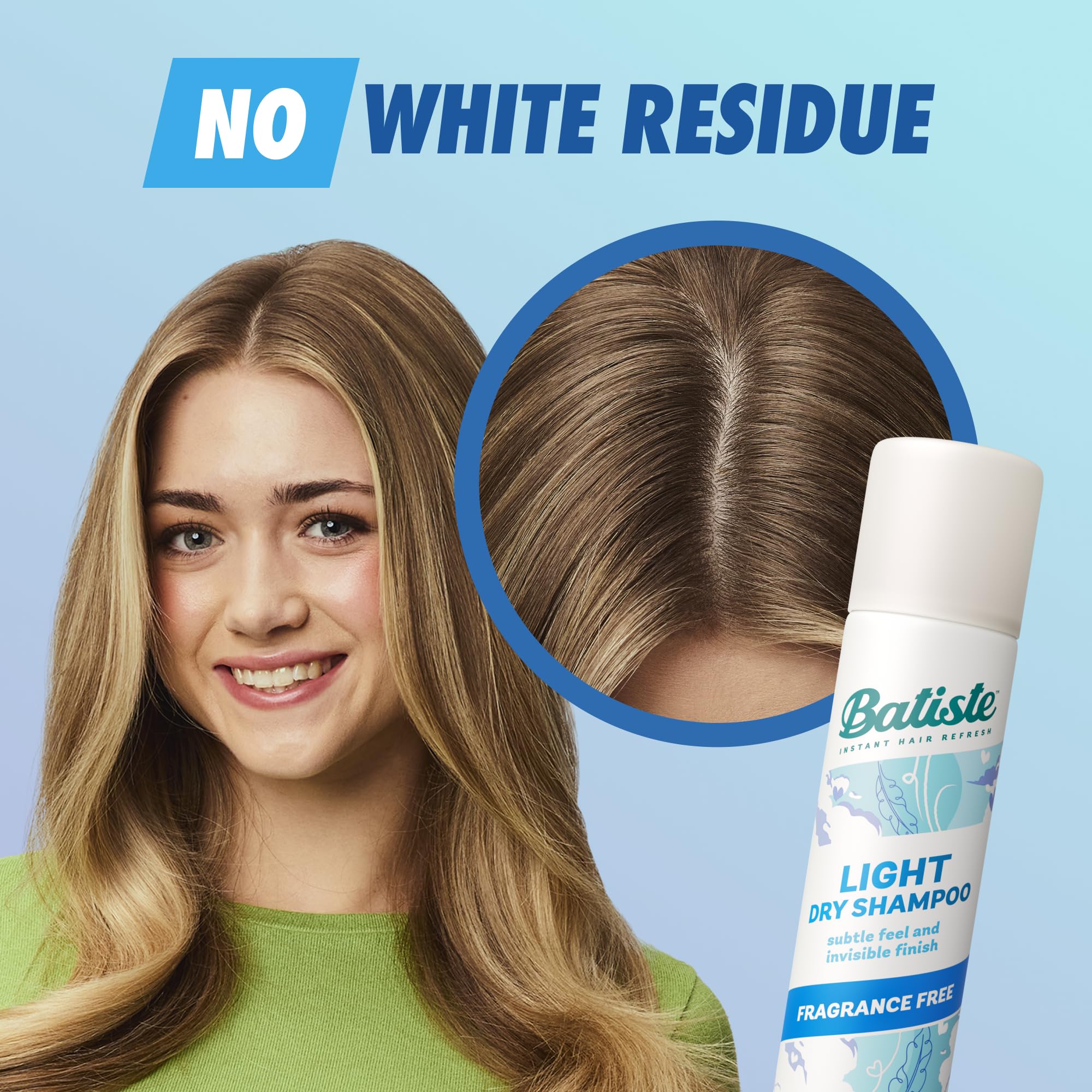 Batiste fragrance-free light dry shampoo rice starch ingredient