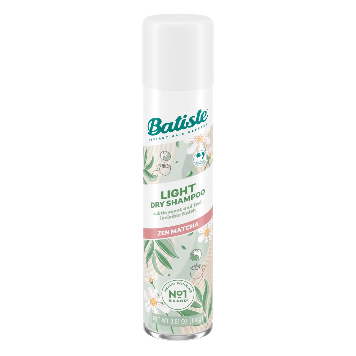 Batiste Light Zen Matcha dry shampoo can delivers quick refresh between washes with invisible finish.