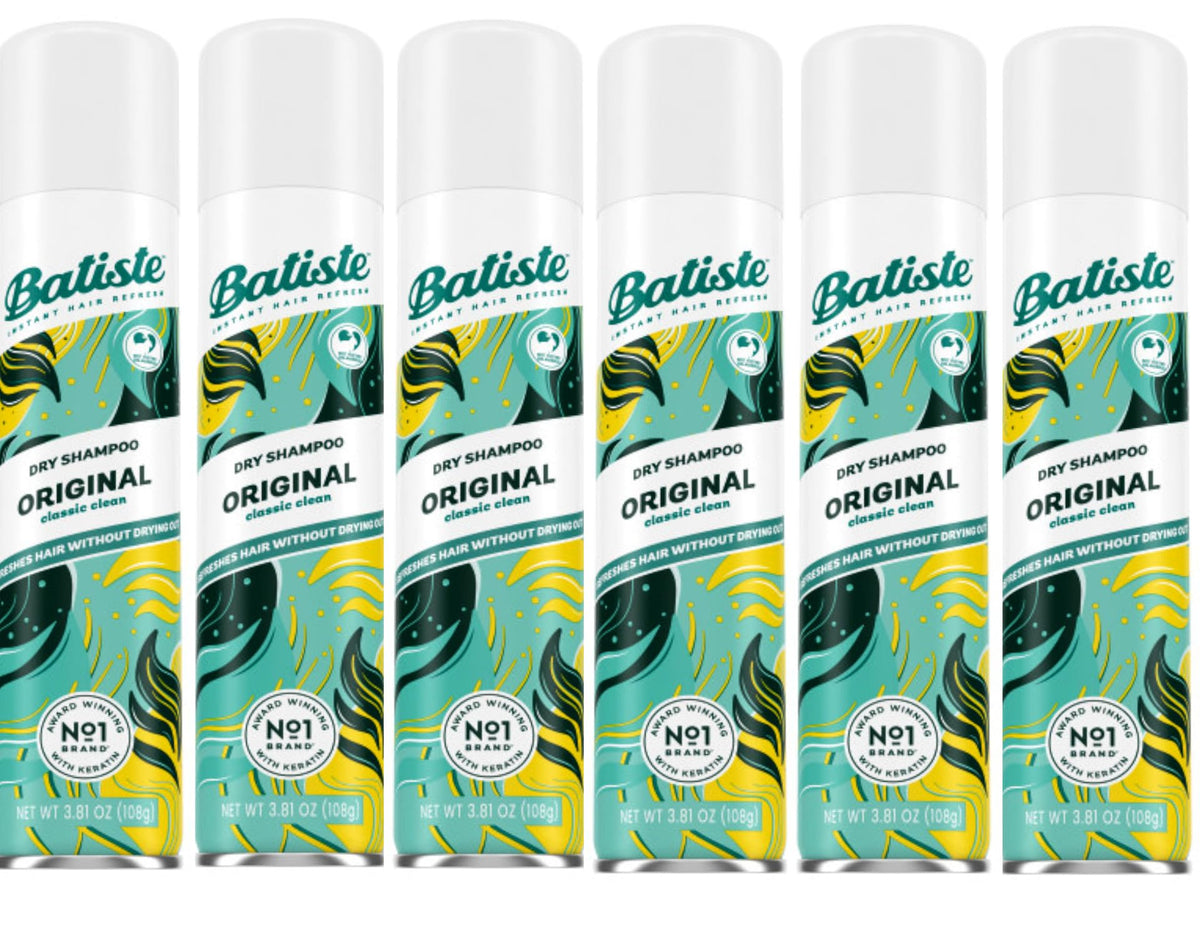 Batiste Original Dry Shampoo bottle 200 ml shows classic design for quick oil control