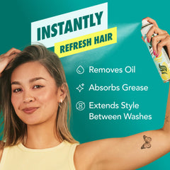 Batiste Original Dry Shampoo spray application for easy root refresh.