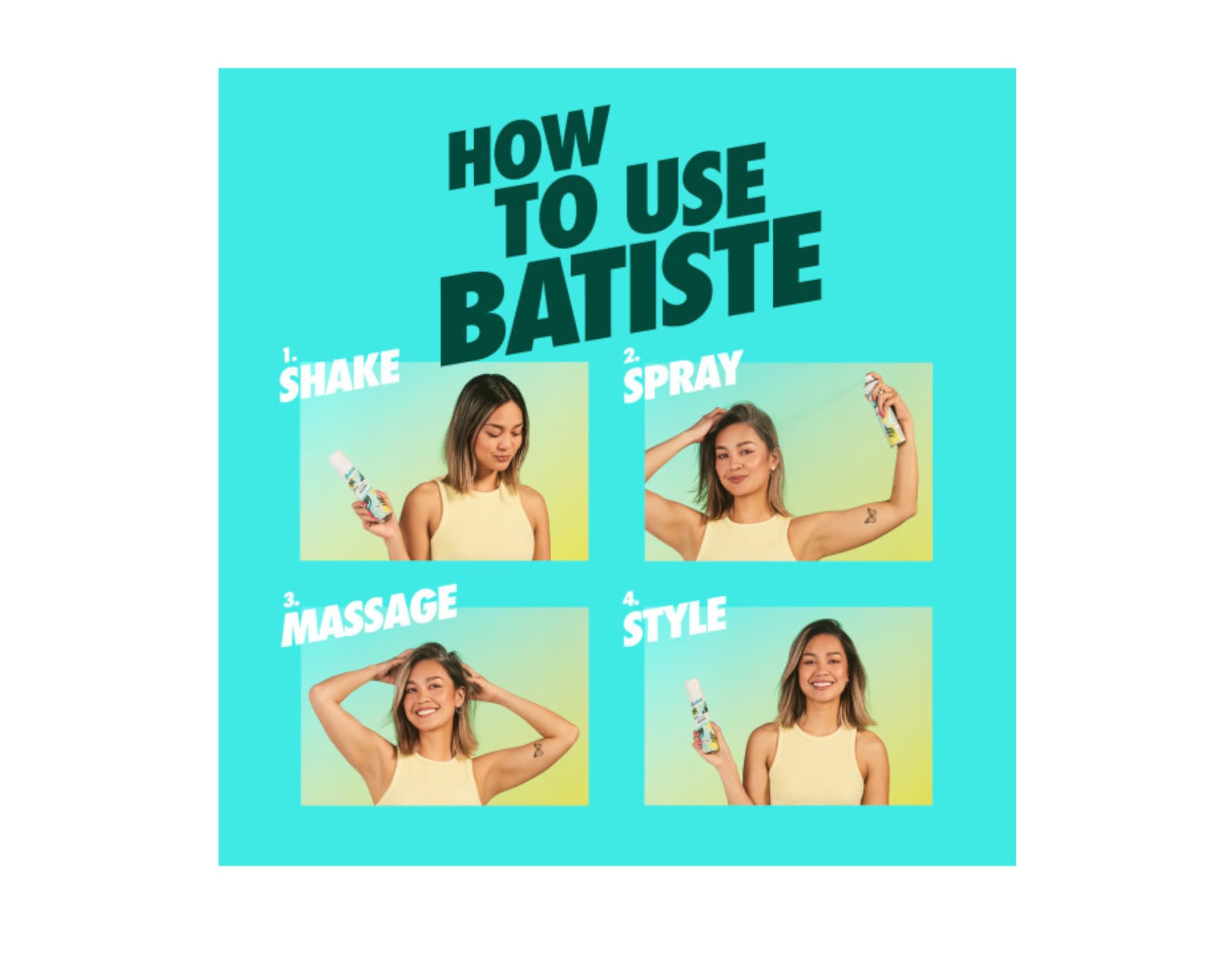 Batiste Original usage at roots conveys fast refresh and easy styling