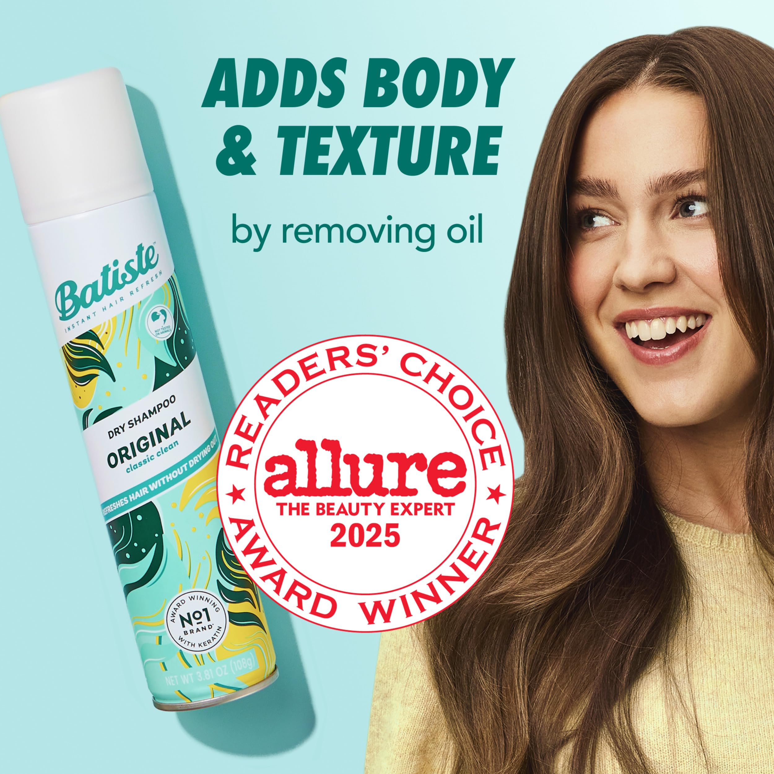 Batiste Original Dry Shampoo adds volume and texture.