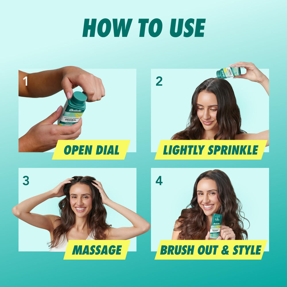 Oil-absorption action helps refresh between washes.