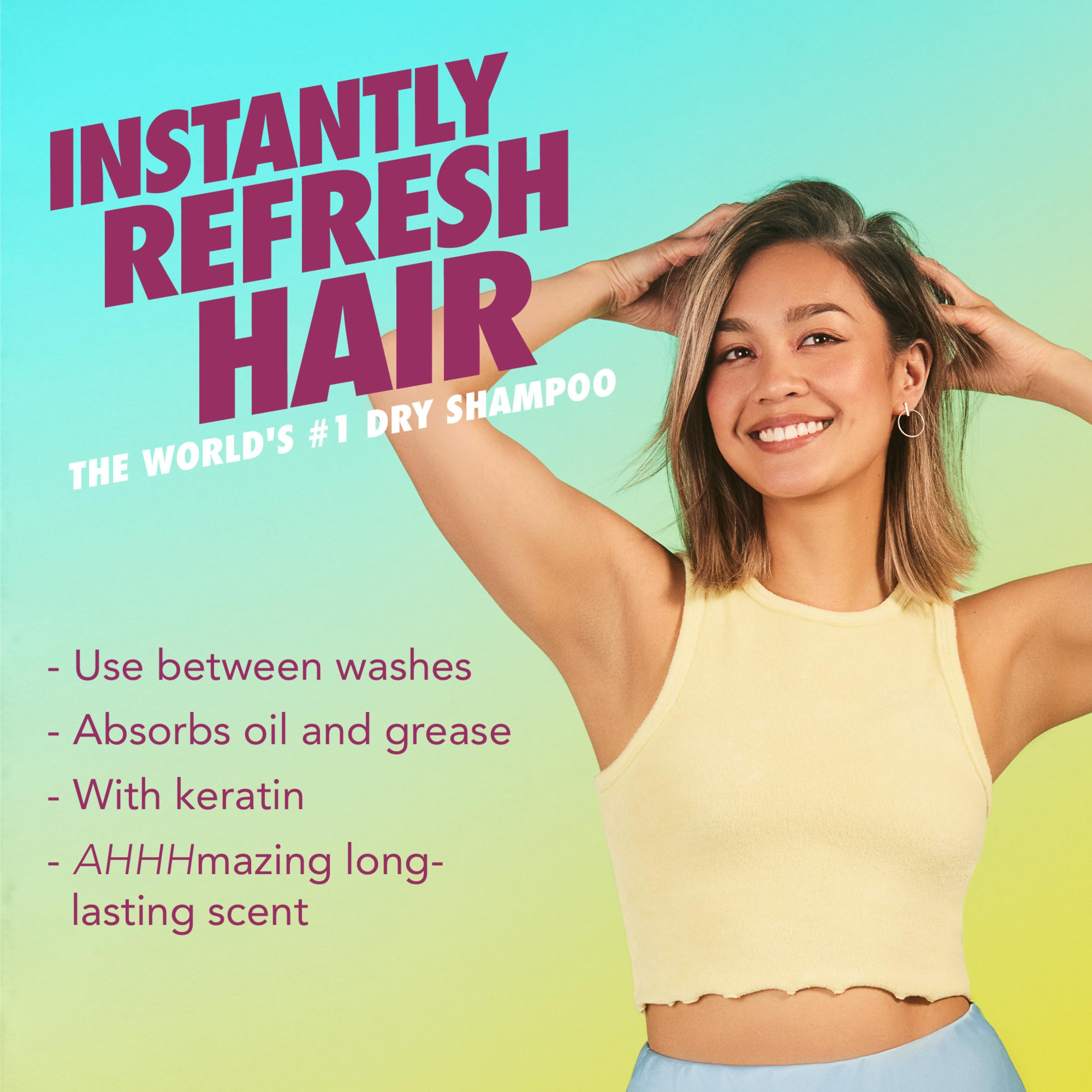 Batiste Rose Gold absorbs oil at roots for a refreshed look.