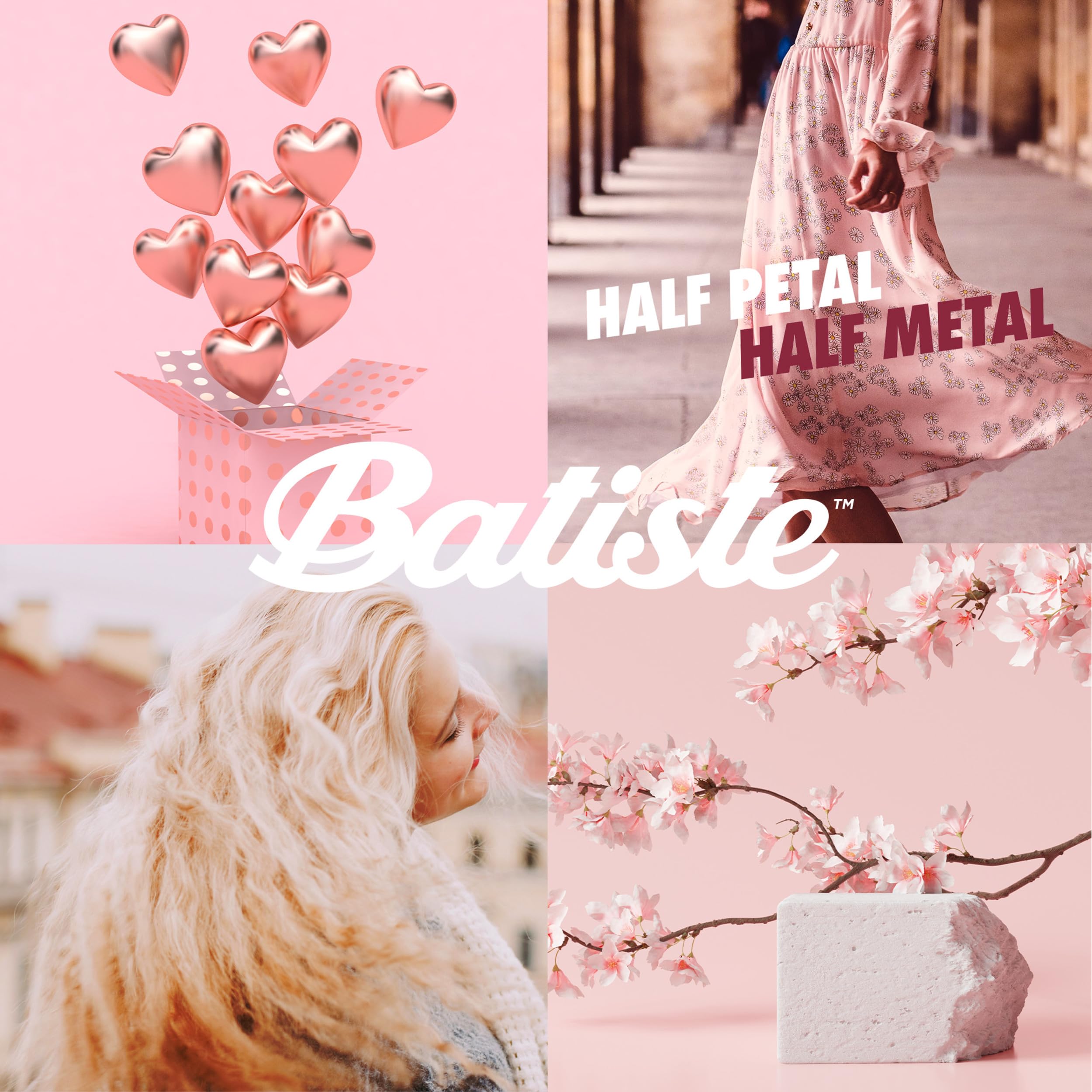 Batiste Rose Gold bottle shows vanilla plum sandalwood hints for a delicate scent.