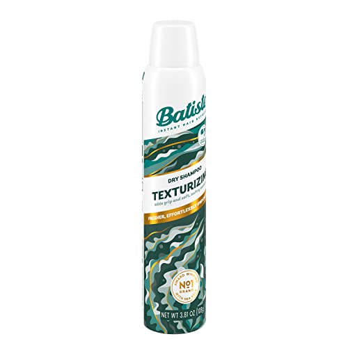 Batiste Texturizing Dry Shampoo 3.81 oz bottle provides convenient on-the-go refresh.