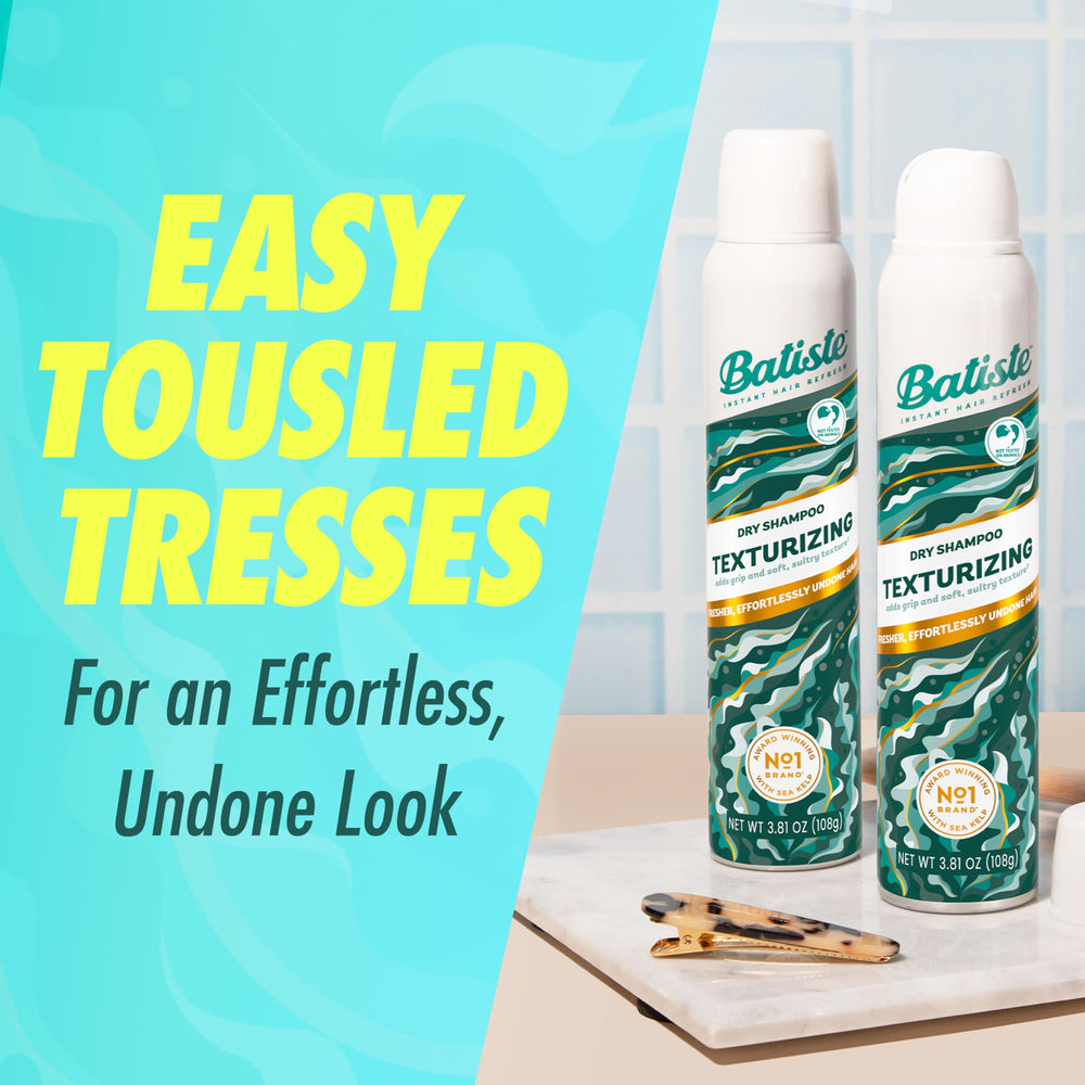 Batiste Texturizing Dry Shampoo uses rice starch to absorb oil for clean-looking hair.