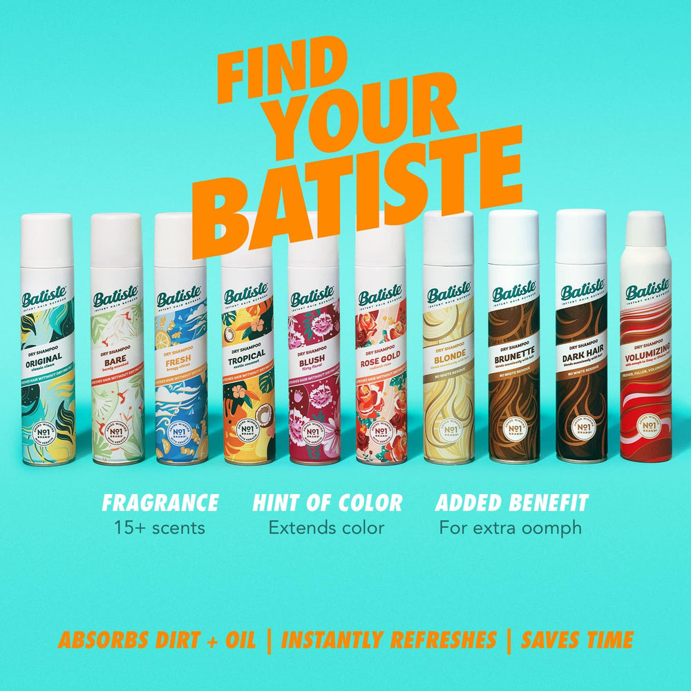 Batiste Tropical dry shampoo travel-size bottle for on-the-go refresh
