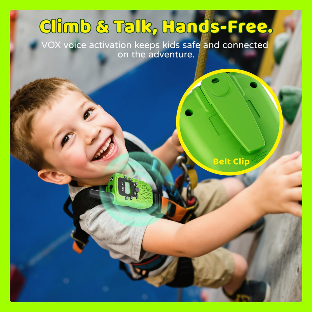 Rugged, drop-tested design keeps BATURU walkie talkies durable for kids