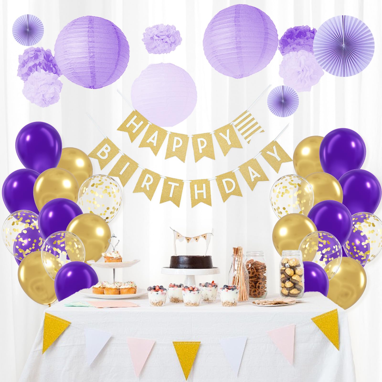 BAUANOOY balloon arch assembly kit includes ribbons and dots for quick setup