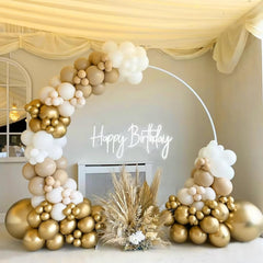 BAUANOOY birthday decor gold balloons brighten celebrations with versatile air or helium use.