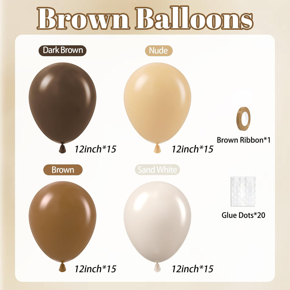 BAUANOOY brown 12-inch balloons for boho themed celebrations
