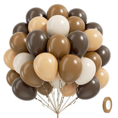 BAUANOOY dark brown 12-inch balloons for elegant neutral decor