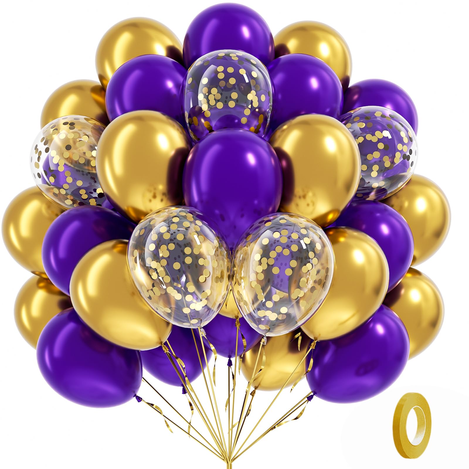 BAUANOOY purple-gold balloon kit arch for weddings and celebrations
