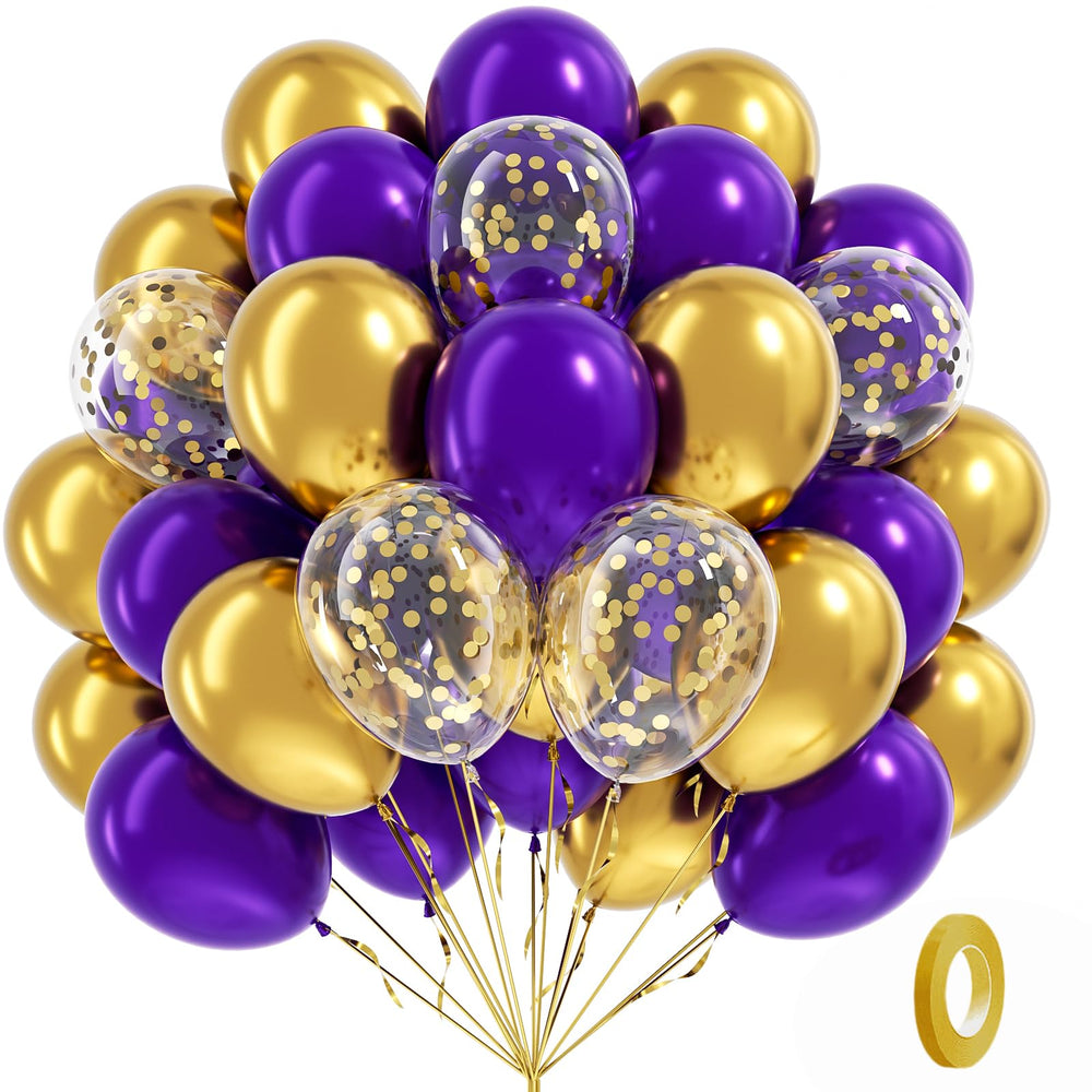 BAUANOOY purple-gold balloon kit arch for weddings and celebrations