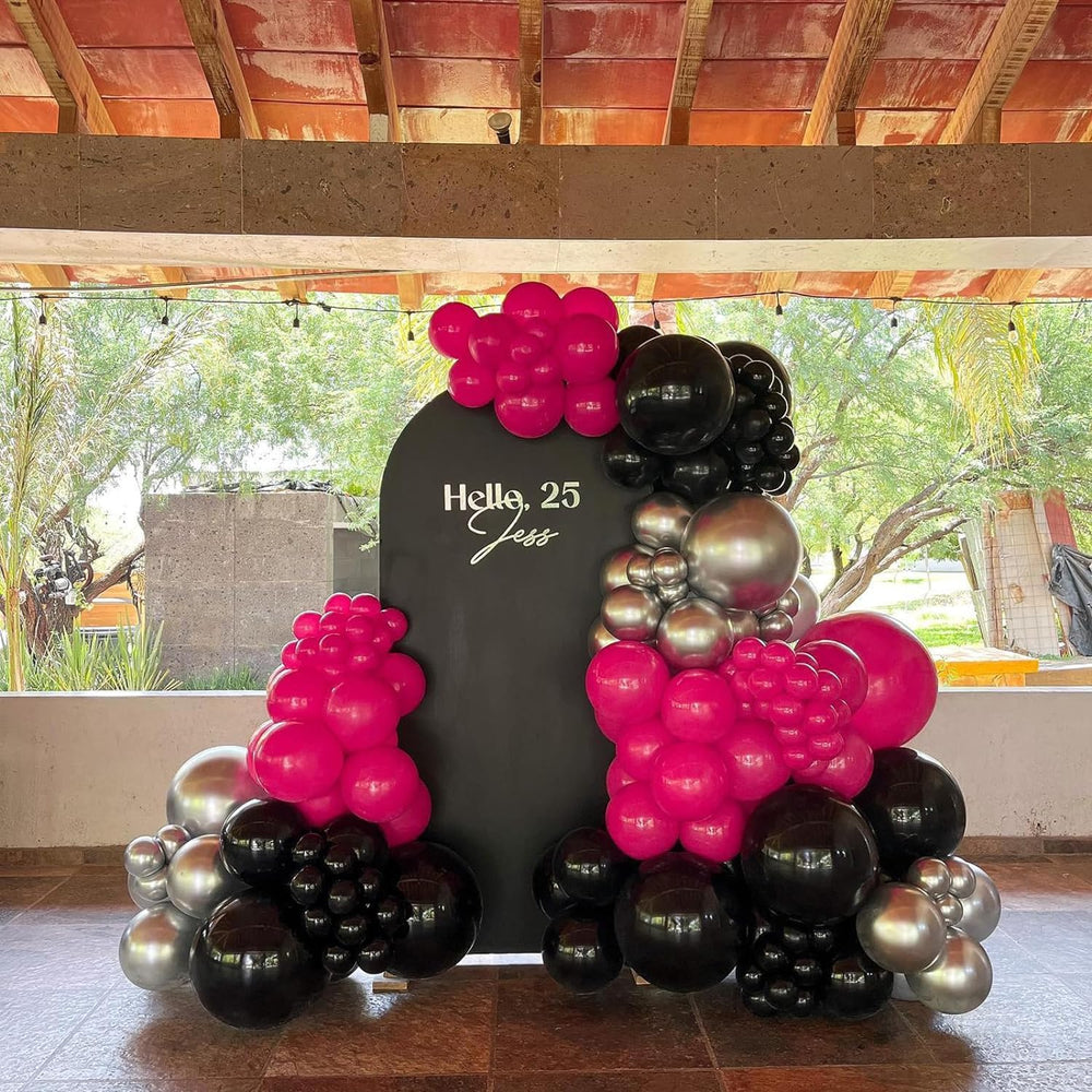 BAUANOOY wedding and bridal shower decor with bright pink balloons