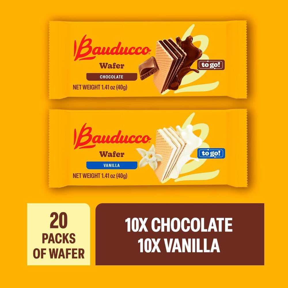 Bauducco light crispy wafer texture with balanced sweetness.