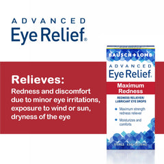 Bausch + Lomb Advanced Eye Relief packaging shows outer box and bottle.