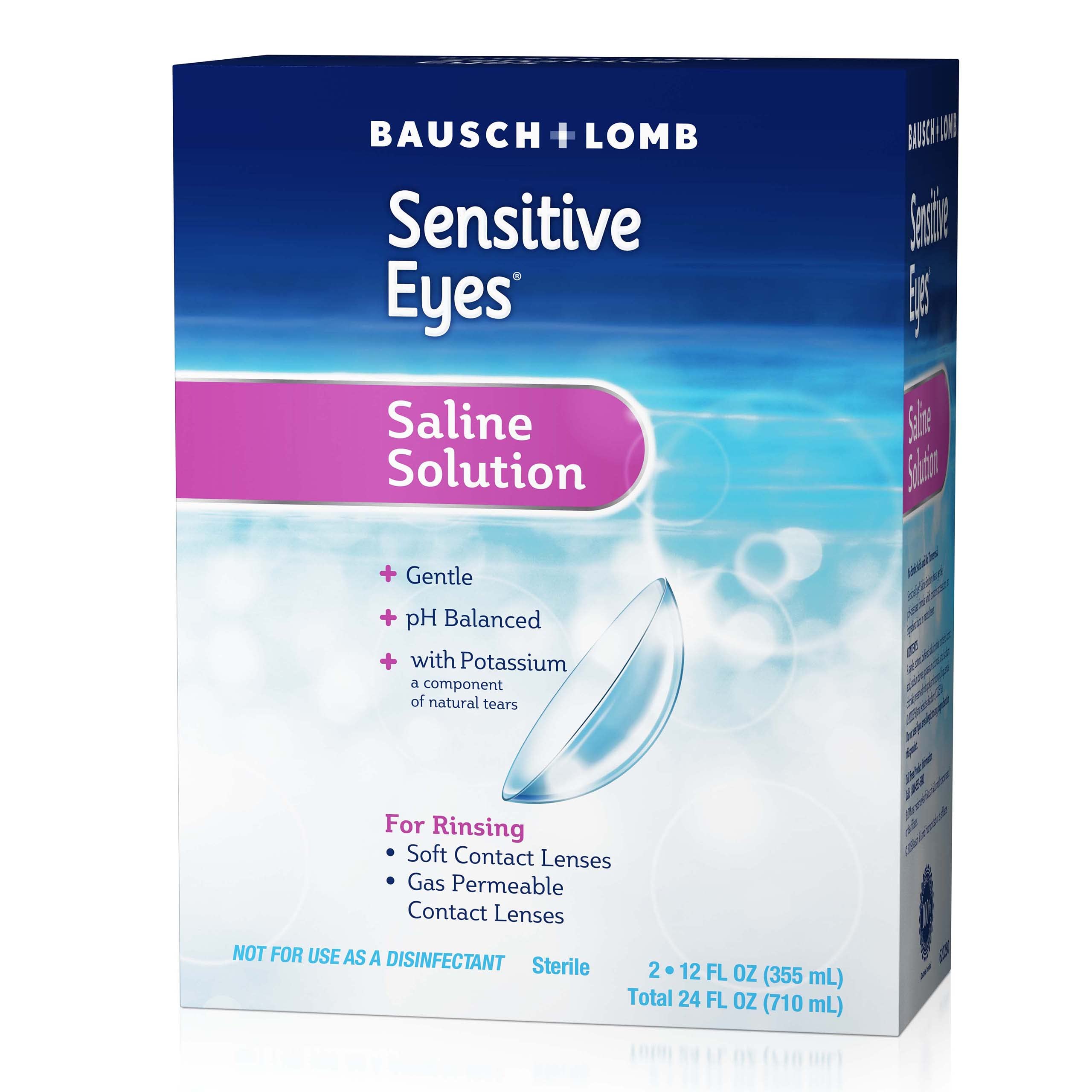 Bausch + Lomb Sensitive Eyes bottle rinsing lens cases after cleaning