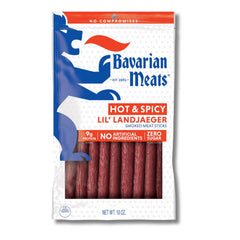 Bavarian Meats Lil' Landjaeger hot and spicy pack front view for on-the-go protein