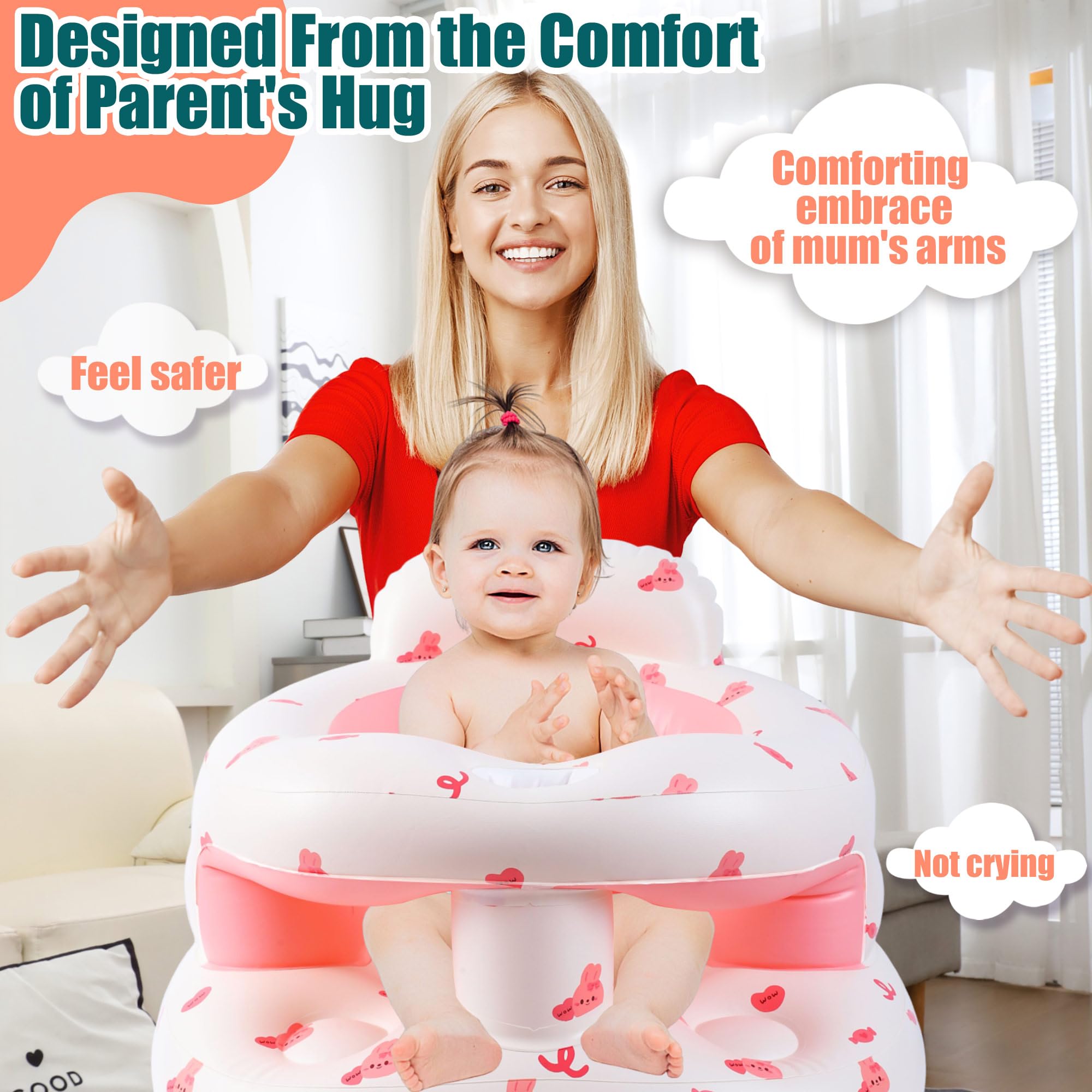 Bavbiiy built-in air pump enables quick inflation for busy parents