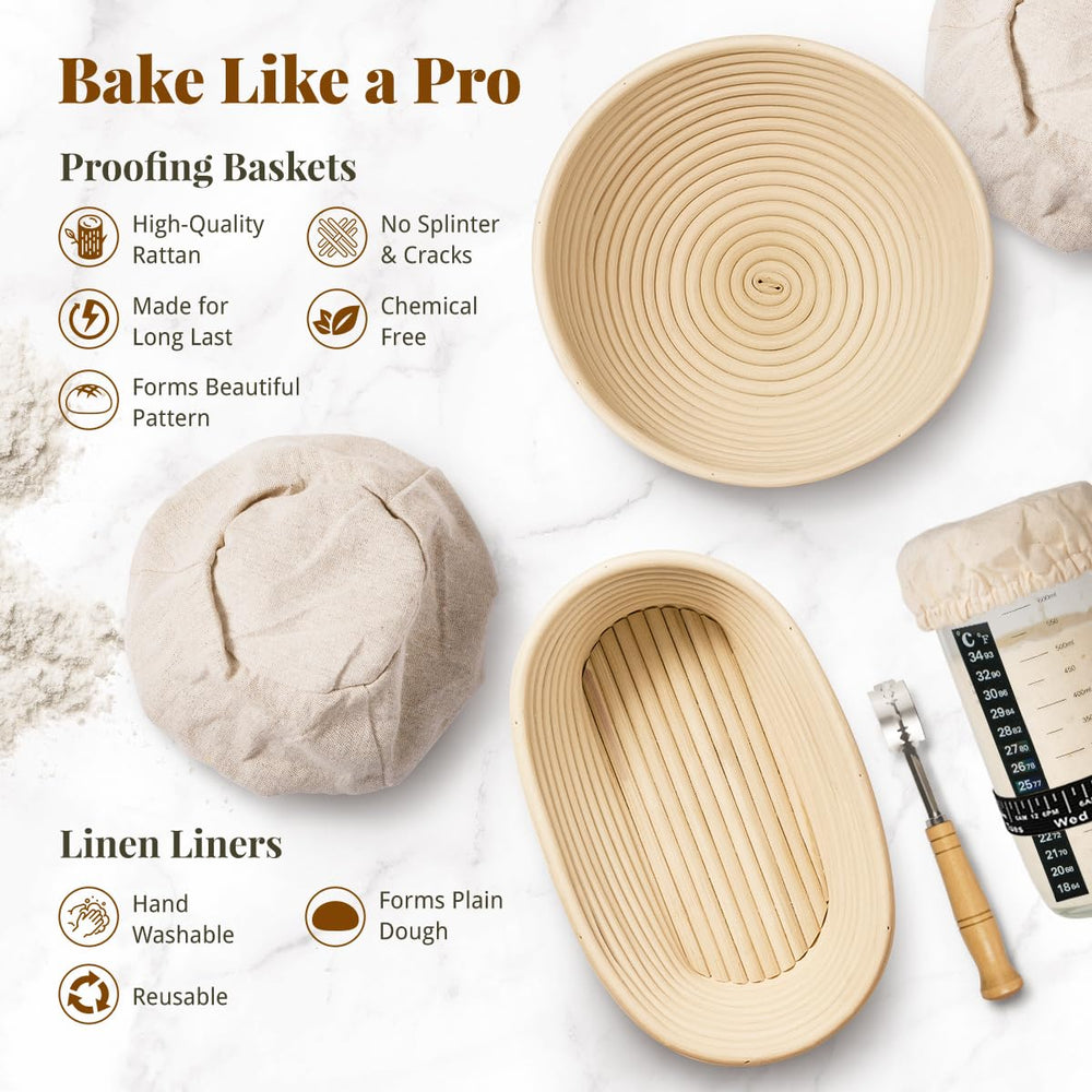 BAVIFY banneton baskets for artisan dough shaping