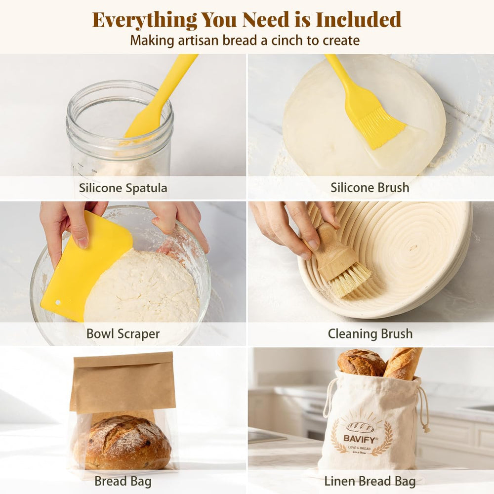 BAVIFY bread whisk for smooth mixing of starter and dough