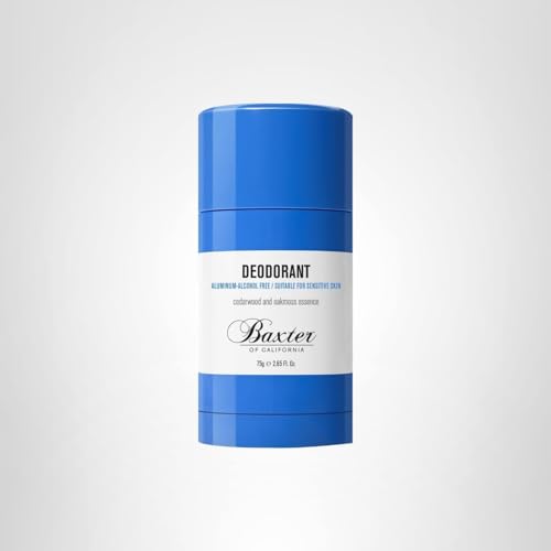 Baxter of California packaging and brand logo highlight a clean, minimalist grooming ritual.