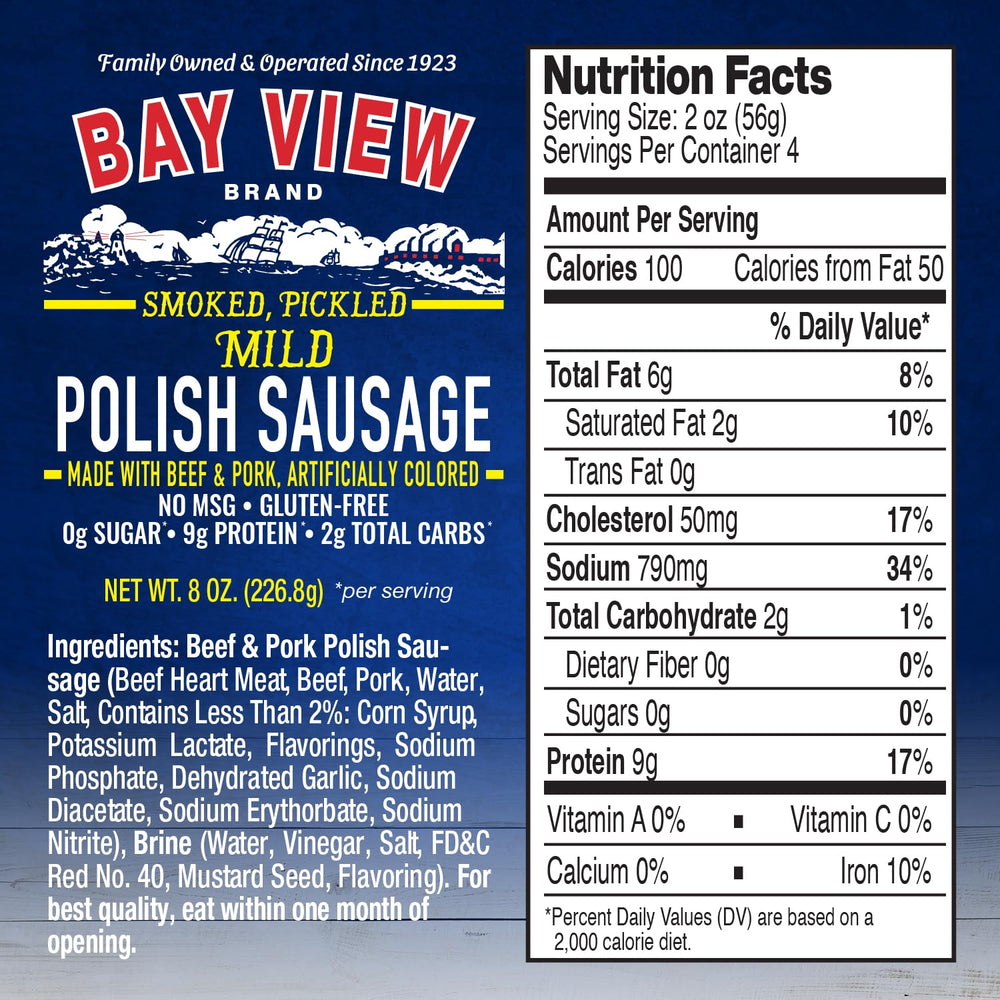 Bay View Brand no MSG gluten-free sausage ideal for party platters