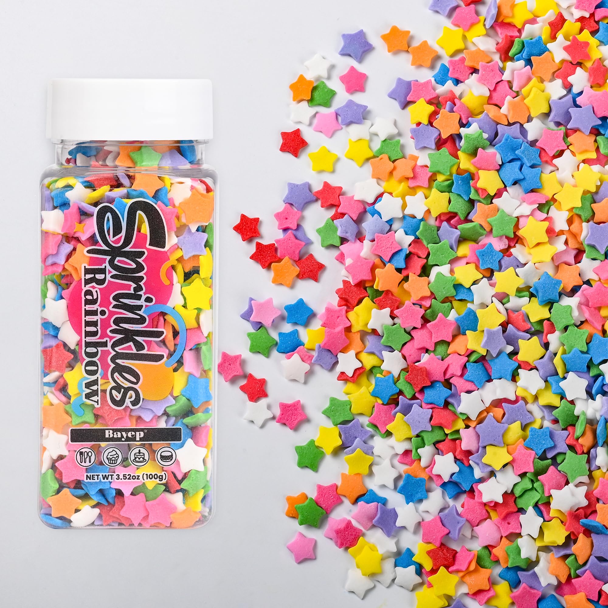 Bayep Star Bulk Sprinkles enhancing cake designs with sparkle