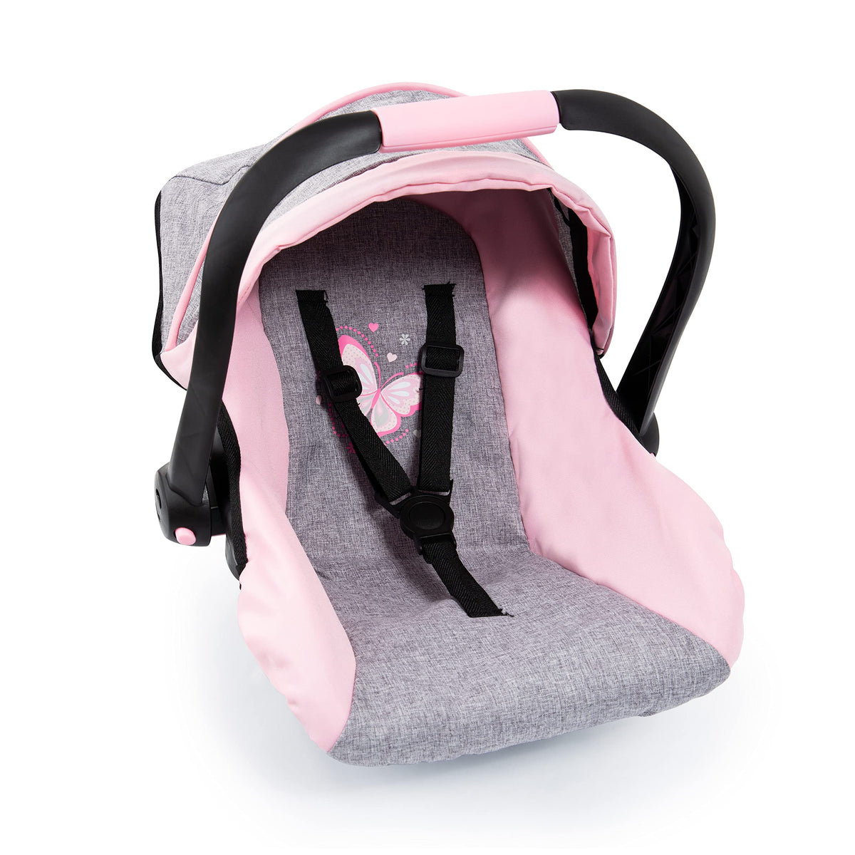 Bayer Design 67933AA Easy Go car seat pink butterfly detail designed for 18-inch dolls