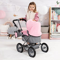 Bayer Trendy pram includes diaper bag for realistic role-play.