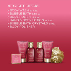 Baylis & Harding Midnight Cherry bubble bath for a luxurious soak.