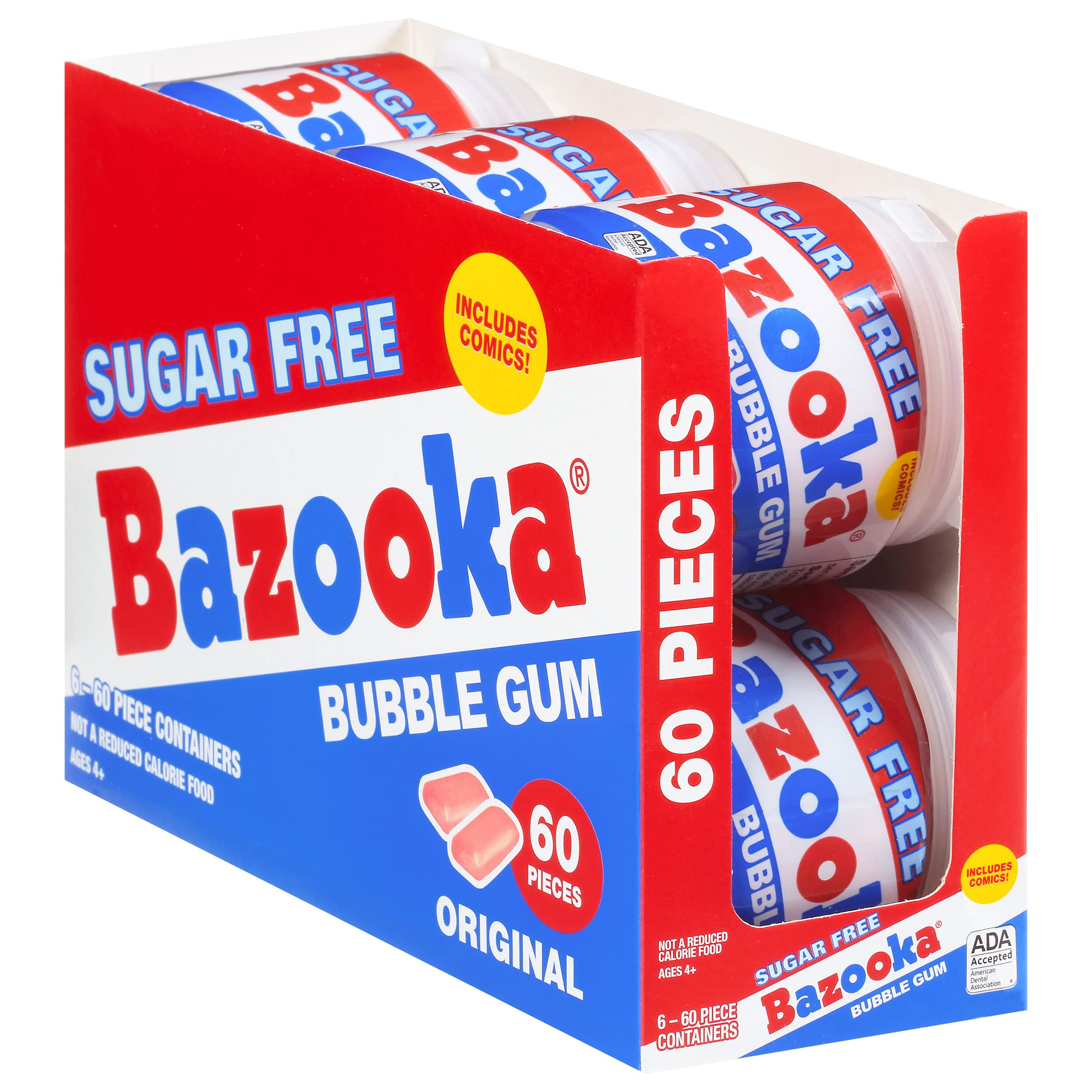 Individually wrapped Bazooka gum pieces for easy sharing.