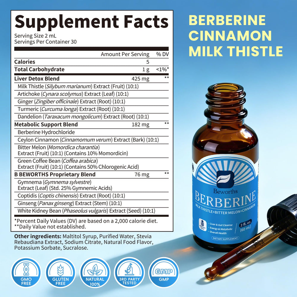 Vegan-friendly seal on the B BEWORTHS Berberine box
