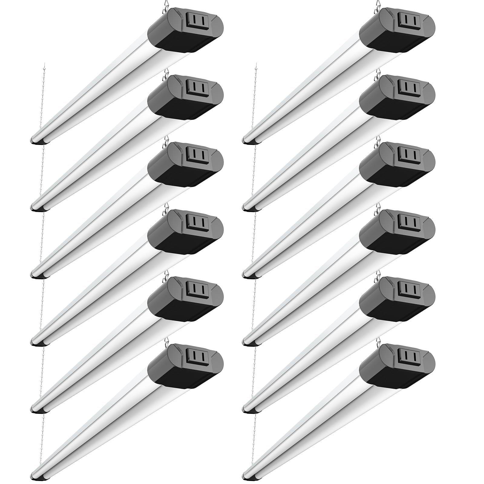 BBOUNDER 12-pack LED shop light with reflector brightens garage spaces efficiently