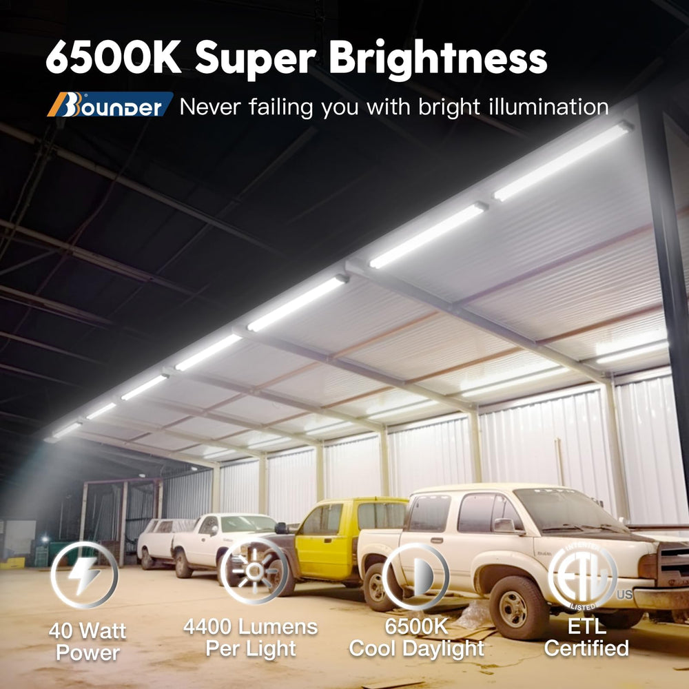 BBOUNDER 4 ft LED fixture for ceiling installation with easy mounting