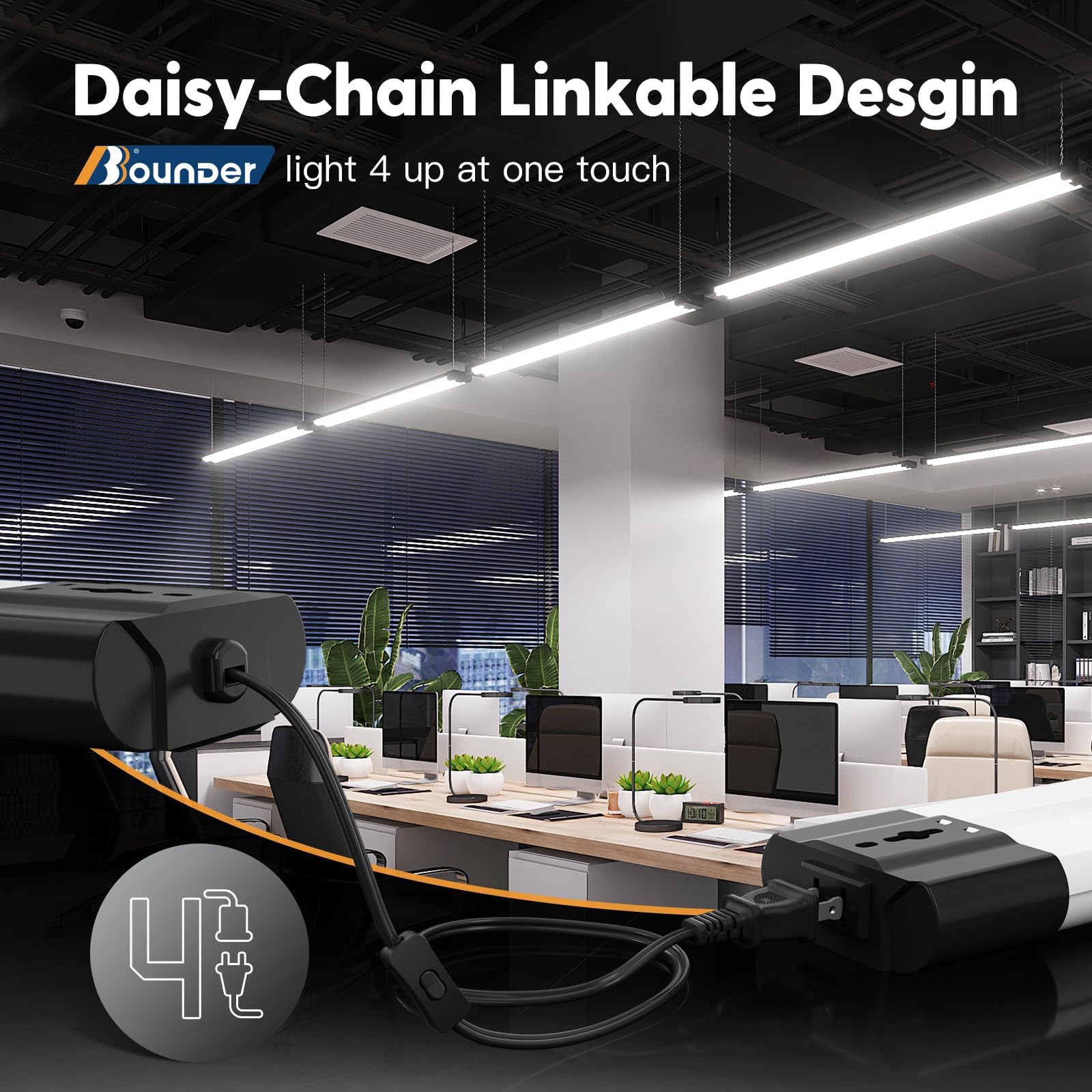 BBOUNDER 6500K cool daylight creates clear, detailed task lighting