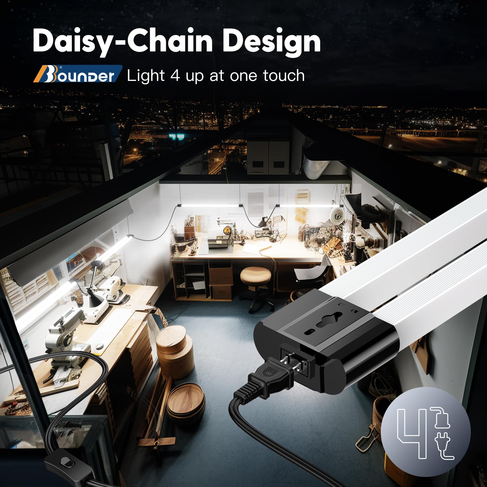 BBOUNDER daisy-chain connection enabling scalable brightness across fixtures